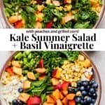 Pinterest image for kale summer salad.
