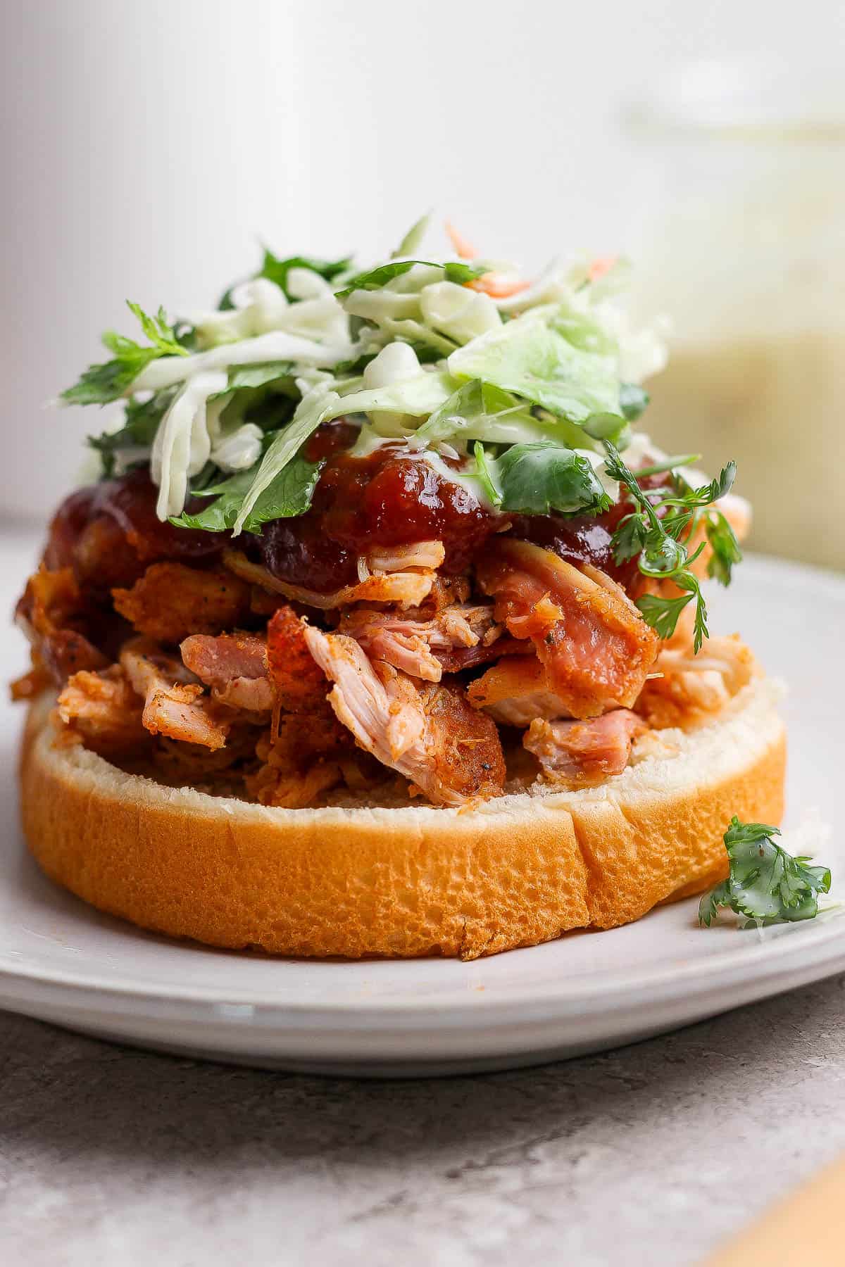 The best recipe for smoked pulled chicken sandwiches.