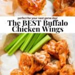 Pinterest image for buffalo chicken wings.