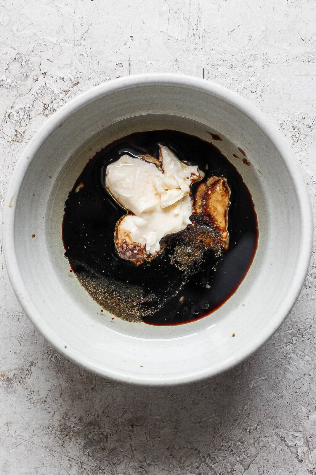 Ingredients added a bowl, but not mixed yet. 