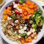 A fully assembled Autumn harvest bowl.