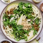 Fennel pear salad in a large bowl.